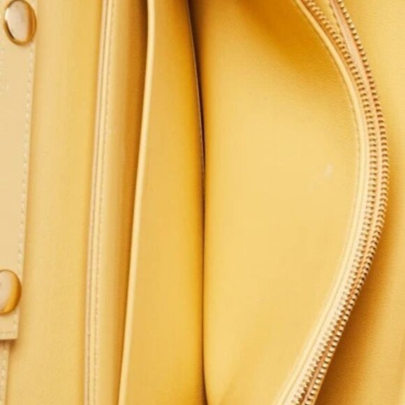 Celine Yellow Smooth Leather Triomphe Shoulder Bag - Picture 11 of 12